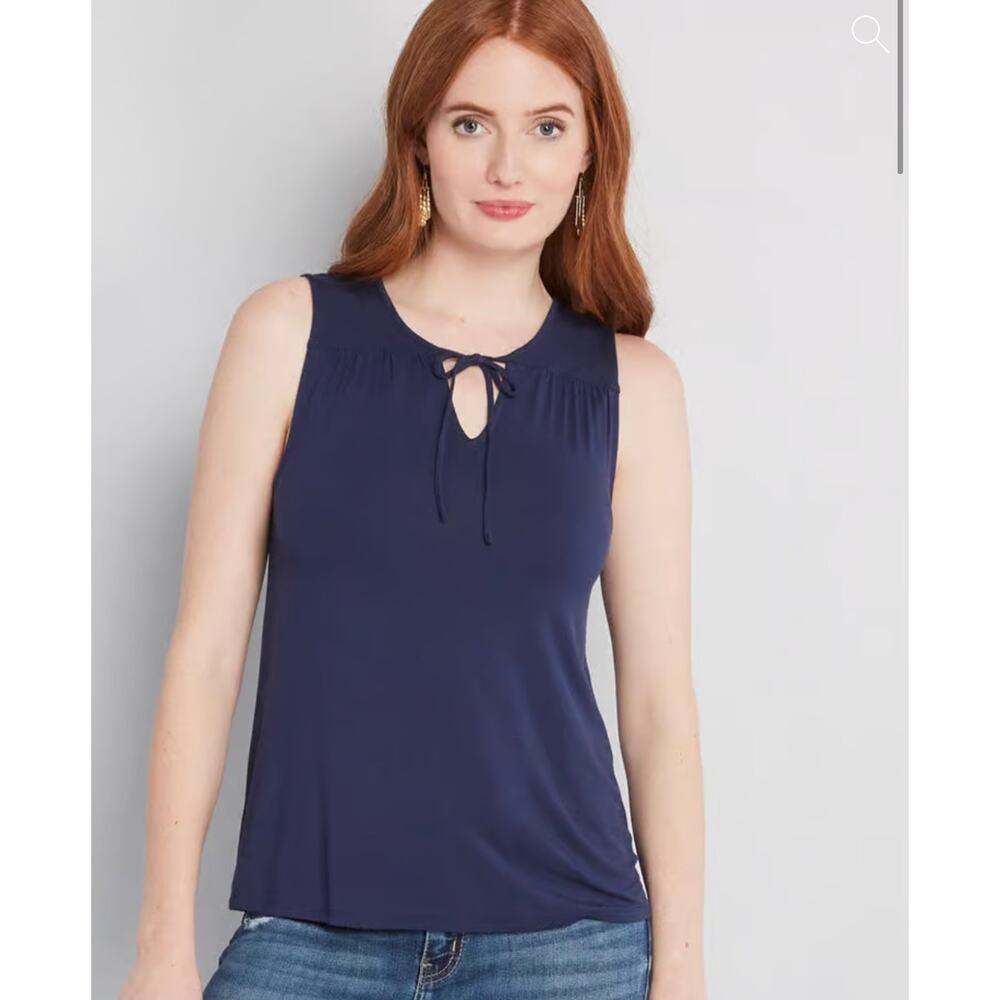 ModCloth Navy Blue Familiar Feeling Sleeveless Top XXS NWT